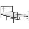 vidaXL Bed Frame Black Powder-Coated Steel Single Bed Frame