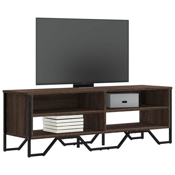vidaXL TV Cabinet Brown Oak 48.0x13.4x16.1" Engineered Wood