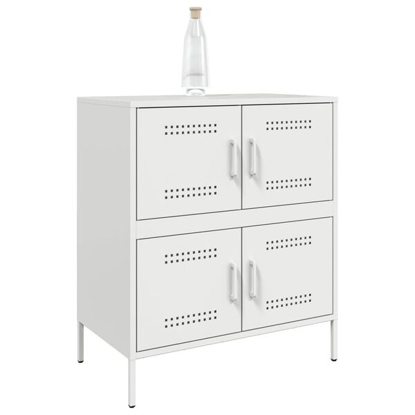vidaXL Sideboard White Steel Standard Sideboard Rectangular
