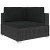 vidaXL 3 Piece Patio Sofa Set with Cushions Poly Rattan Black