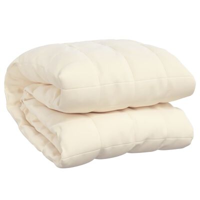 vidaXL Weighted Blanket Light Cream 53.1"x78.7" 13.2 lb Fabric