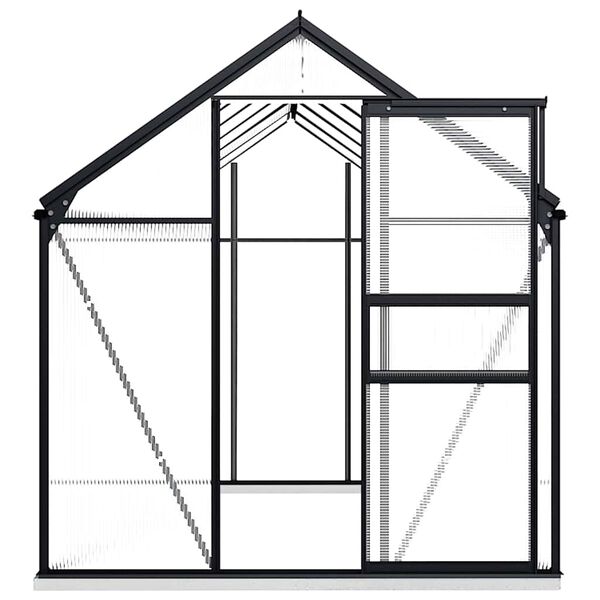 vidaXL Greenhouse Anthracite and Transparent Aluminum, Polycarbonate Large