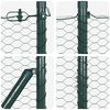 vidaXL Fence Post Green 328.08 x 3.94 ft (0.98 in mesh) Steel and PVC