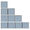 vidaXL Foldable Storage Box Set of 10 Blue with chevron pattern