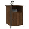 vidaXL Bedside Cabinet Set of 2 Brown Oak Engineered Wood, Iron Medium