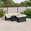 vidaXL Garden Sofa Set Black, Cream White