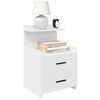 vidaXL Bedside Cabinet Set of 2 White Engineered wood Medium