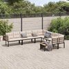 vidaXL Garden Sofa Set Black, Taupe Powder-coated steel, polyester Large