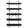 vidaXL Bookcase Black Engineered wood and metal Large Adjustable Feet