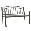 vidaXL Garden Bench With Table Grey Powder-coated Steel Medium Durable