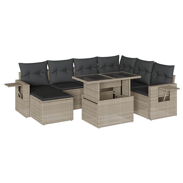 vidaXL Garden Sofa Set Light grey, Anthracite