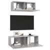 vidaXL TV Cabinet Set Set of 2 Concrete Gray Engineered Wood Standard