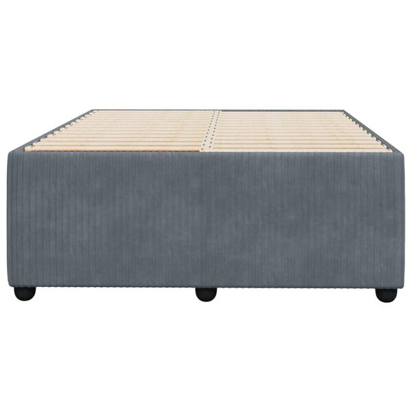 vidaXL Bed Frame Dark Grey Velvet, Plywood, Engineered wood, Solid Pine Wood