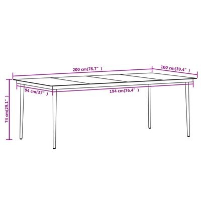 vidaXL 7 Piece Patio Dining Set Black