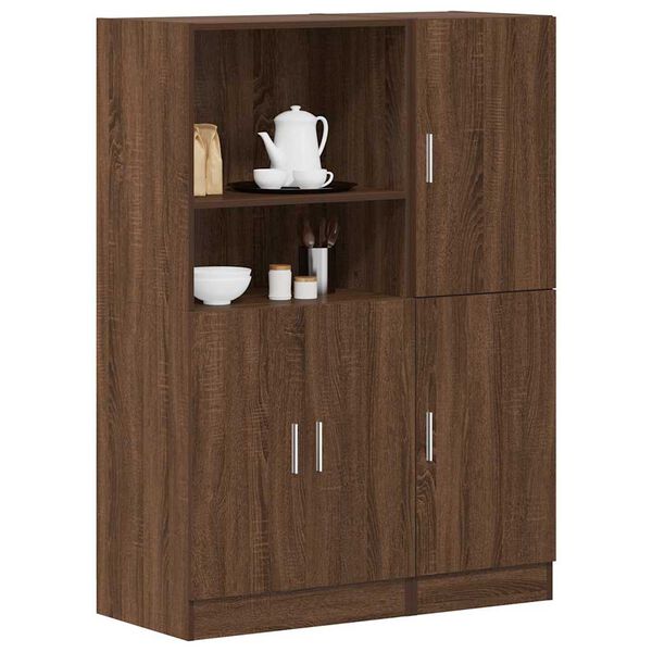 vidaXL Kitchen Cabinet Set Brown oak Engineered wood Kitchen Cabinet Set