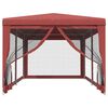 vidaXL Party Tent with 6 Mesh Sidewalls Red 9.8'x19.7' HDPE