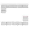 vidaXL TV Wall Unit White Engineered wood and glass Large TV Wall Unit