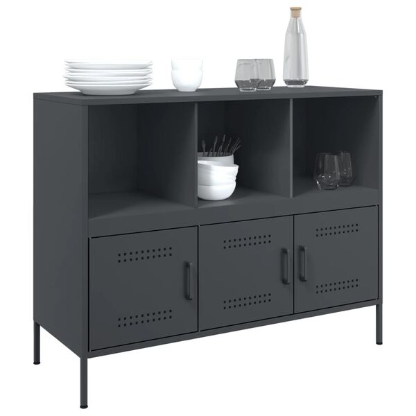 vidaXL Sideboard Anthracite Cold-rolled steel Medium Adjustable Feet