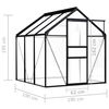 vidaXL Greenhouse Anthracite and transparent Aluminum, Polycarbonate Large