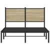 vidaXL Bed Frame Sonoma Oak Steel, Engineered wood Small Double