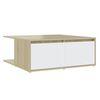 vidaXL Coffee Table White and Sonoma Oak Engineered Wood 31.5 in Storage