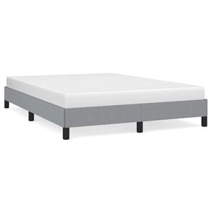 vidaXL Bed Frame Light gray Polyester Queen Bed Frame Rectangular