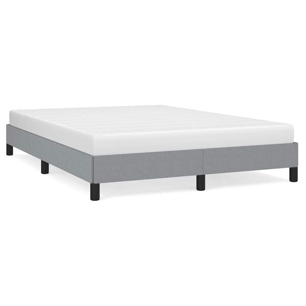 vidaXL Bed Frame Light gray Polyester Queen Bed Frame Rectangular