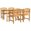 vidaXL Garden Dining Set Natural Teak Solid Teak Wood Medium Stackable
