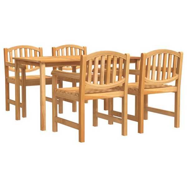 vidaXL Garden Dining Set Natural Teak Solid Teak Wood Medium Stackable