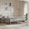 vidaXL Bed Frame White Steel Full Bed Frame Rectangular Modern