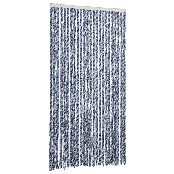 vidaXL Fly Curtain Blue and White 39.4x78.7" Chenille