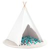 vidaXL Teepee Tent White 47.2" x 47.2" x 59.1" Fabric and Plastic
