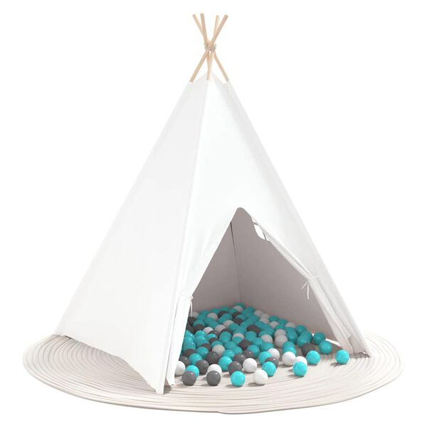vidaXL Teepee Tent White 47.2" x 47.2" x 59.1" Fabric and Plastic