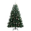 vidaXL Artificial Hinged Christmas Tree 300 LEDs & Ball Set 82.7"