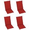 vidaXL Garden Chair Set of 3 Red, Brown Solid Acacia Wood, 100% Polyester