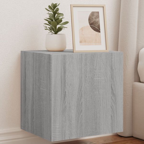 vidaXL TV Wall Cabinet Set of 2 Grey Sonoma Engineered wood Medium