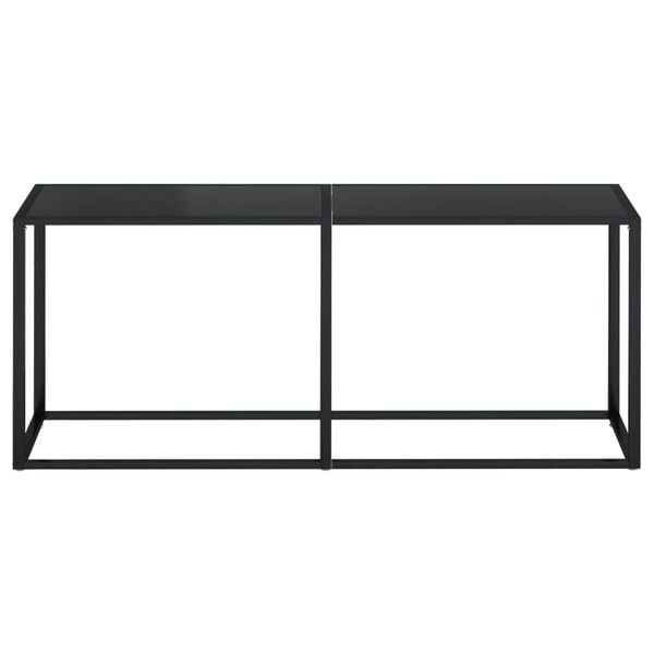 vidaXL Console Table Black Tempered glass, powder-coated steel Large