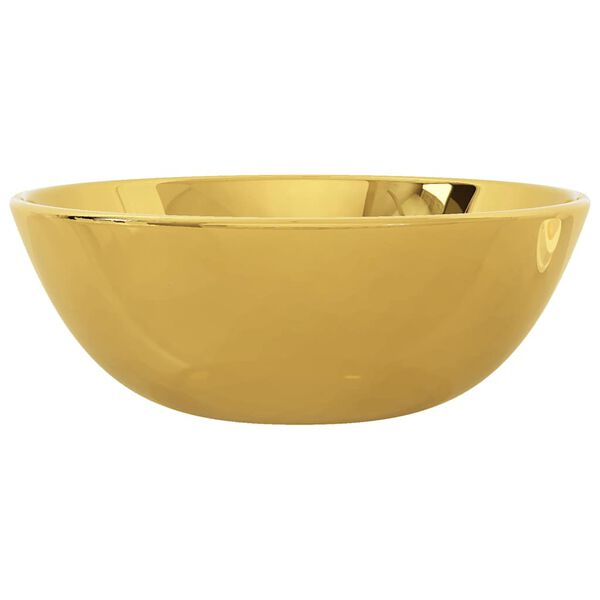 vidaXL Wash Basin 11.0x3.9" Ceramic Gold