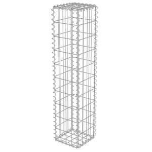 vidaXL Gabion Wall with Covers Galvanized Steel 7.87"x7.87"x39.4"