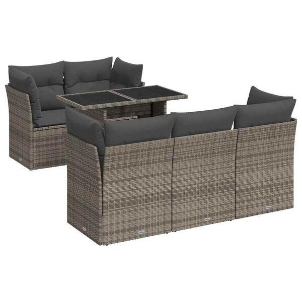 vidaXL Garden Sofa Set Grey, Dark Grey