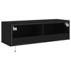 vidaXL TV Wall Stand with LED Lights Black 39.4"x13.8"x12.2"