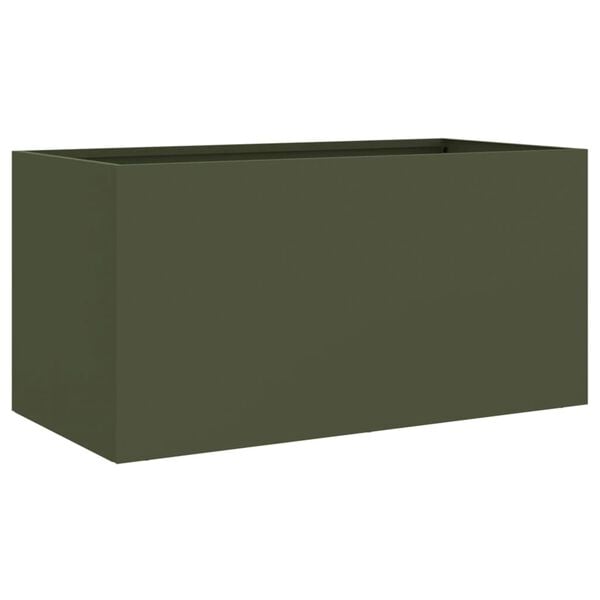 vidaXL Planter Olive Green Cold-rolled Steel Medium Durable Planter