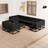 vidaXL Garden Lounge Set Black Solid pinewood, fabric (100% polyester)