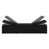 vidaXL Sun Lounger with Cushion and Tea Table Poly Rattan Black