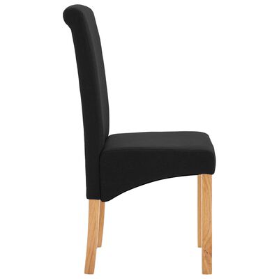 vidaXL Dining Chairs 2 pcs Black Fabric