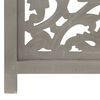 vidaXL Hand carved 3-Panel Room Divider Gray 47.2"x65" Solid Mango Wood