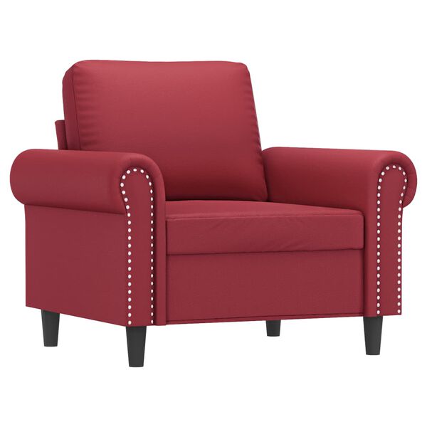 vidaXL Sofa Chair With Footstool Wine Red