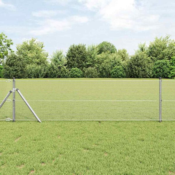 vidaXL Welded Wire Fence Silver 2.6'x 82'