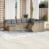 vidaXL Garden Sofa Set Beige PE Rattan, Powder-Coated Steel, Tempered Glass