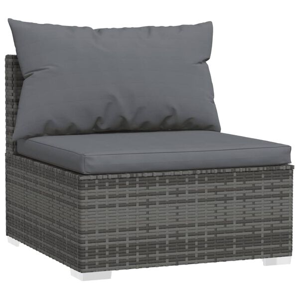 vidaXL Garden Lounge Set Grey PE rattan Large Modular